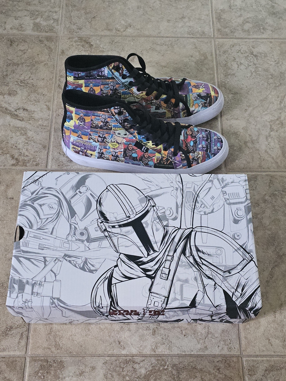 DC Mandalorian And Grogu High-Top Sneakers, Size Mens 10.